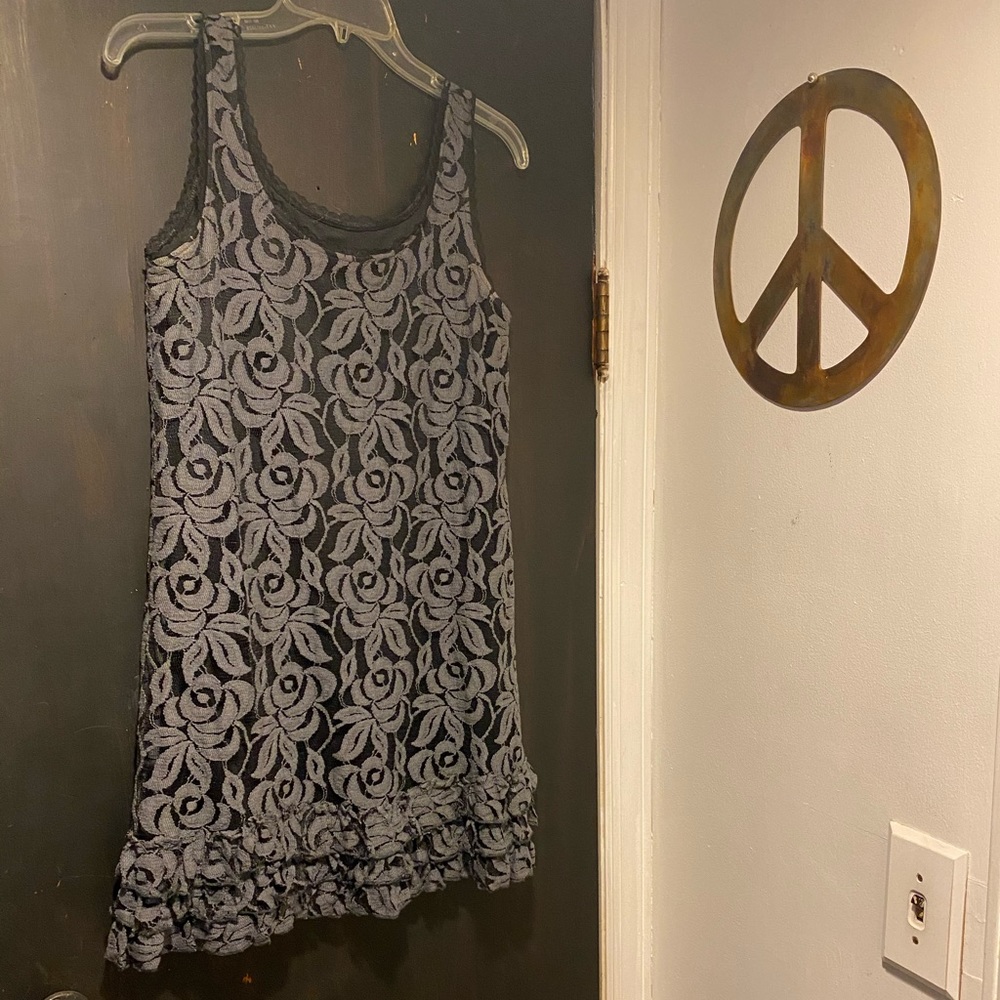 Flirty lined lace mini dress